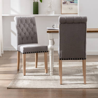 Grey velvet knocker back dining online chairs